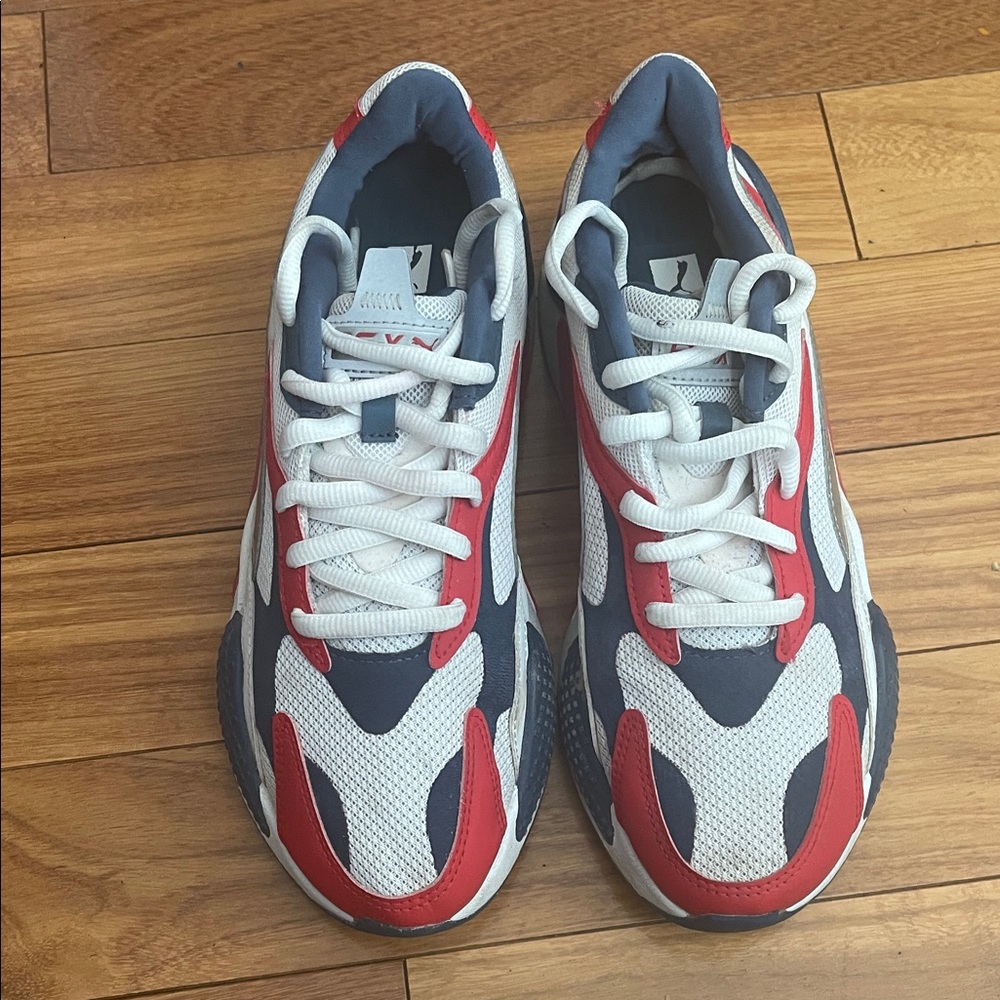 Puma Red, White, and Blue Sneakers